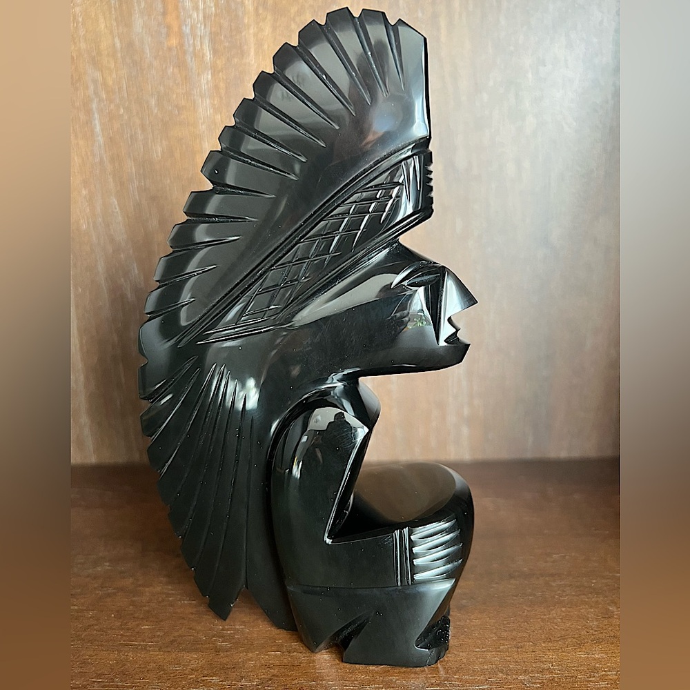 Black Obsidian Aztec Figure